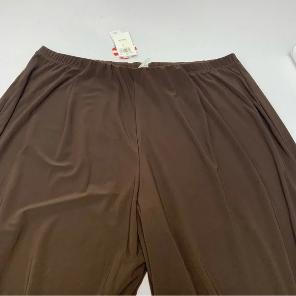 Bleeker McDonald Pants Woman 2X  Wide Leg Pull‎ On Brown Stretch Casual Travel - Picture 5 of 9